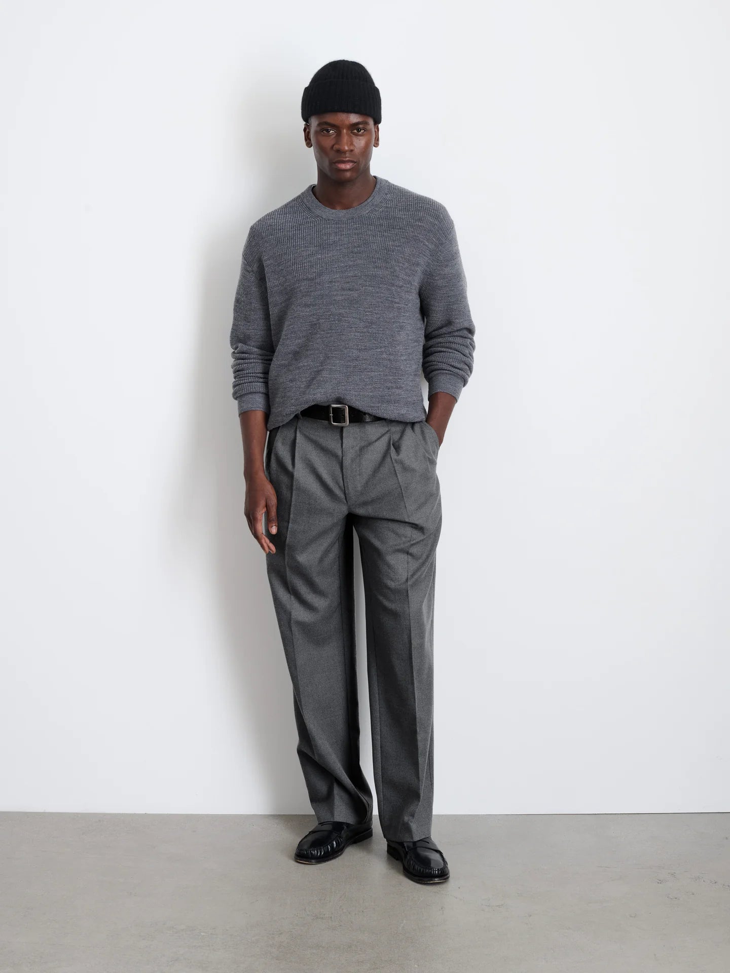 Henry Pleated Trouser in Wool Flannel