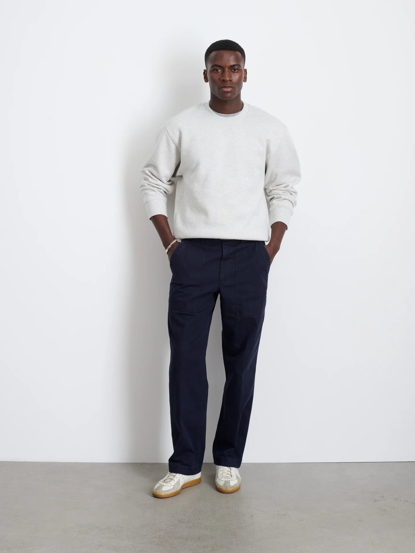 Field Pant in Herringbone - Navy