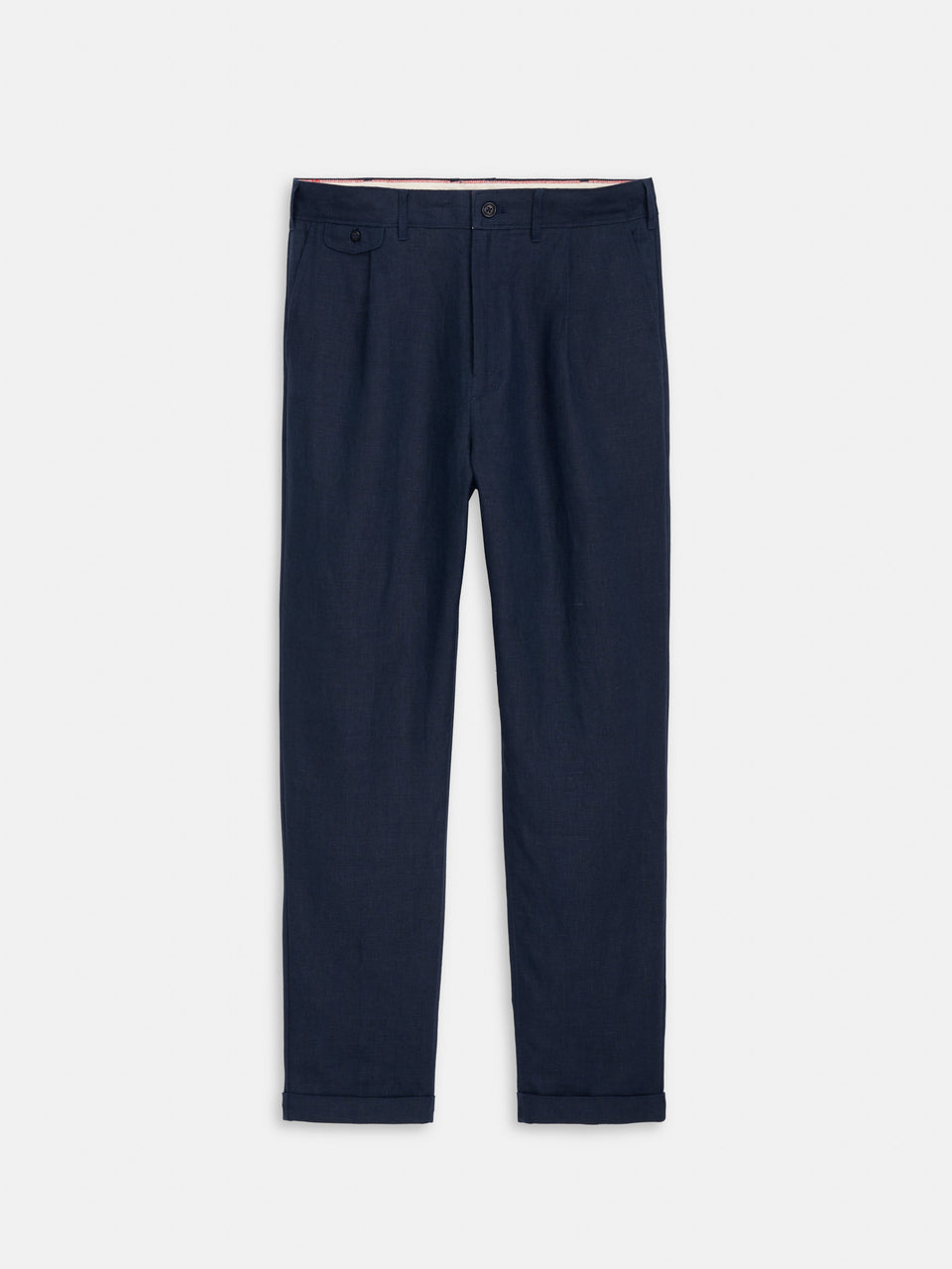 Standard Pleated Pant in Linen - Navy