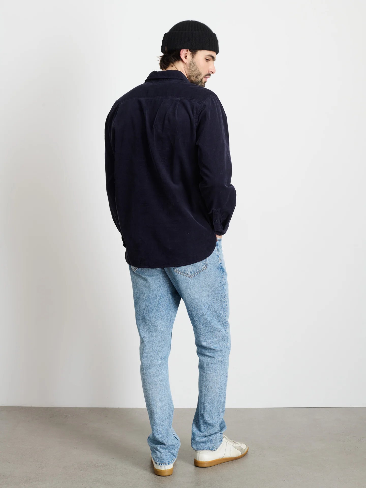 Carter Popover in Fine Wale Corduroy - Navy