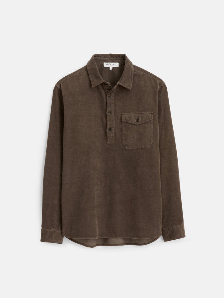 Carter Popover in Fine Wale Corduroy - Umber