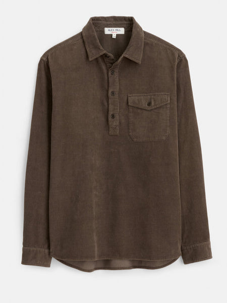 Carter Popover in Fine Wale Corduroy - Umber