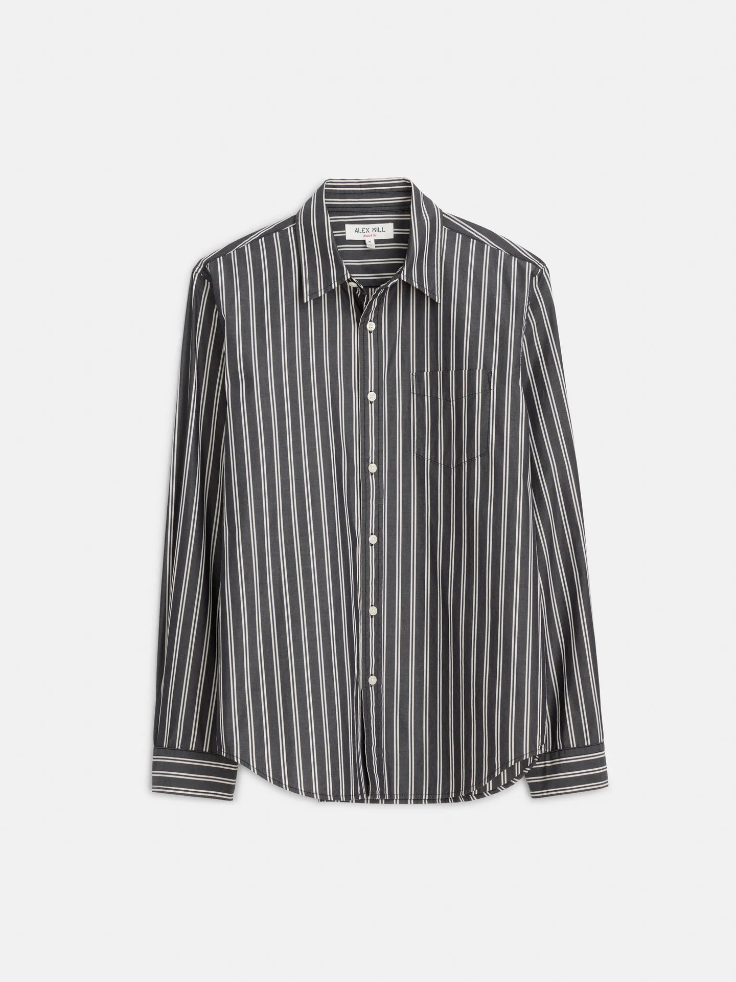 Mill Shirt in Halo Stripe - Black/Ivory