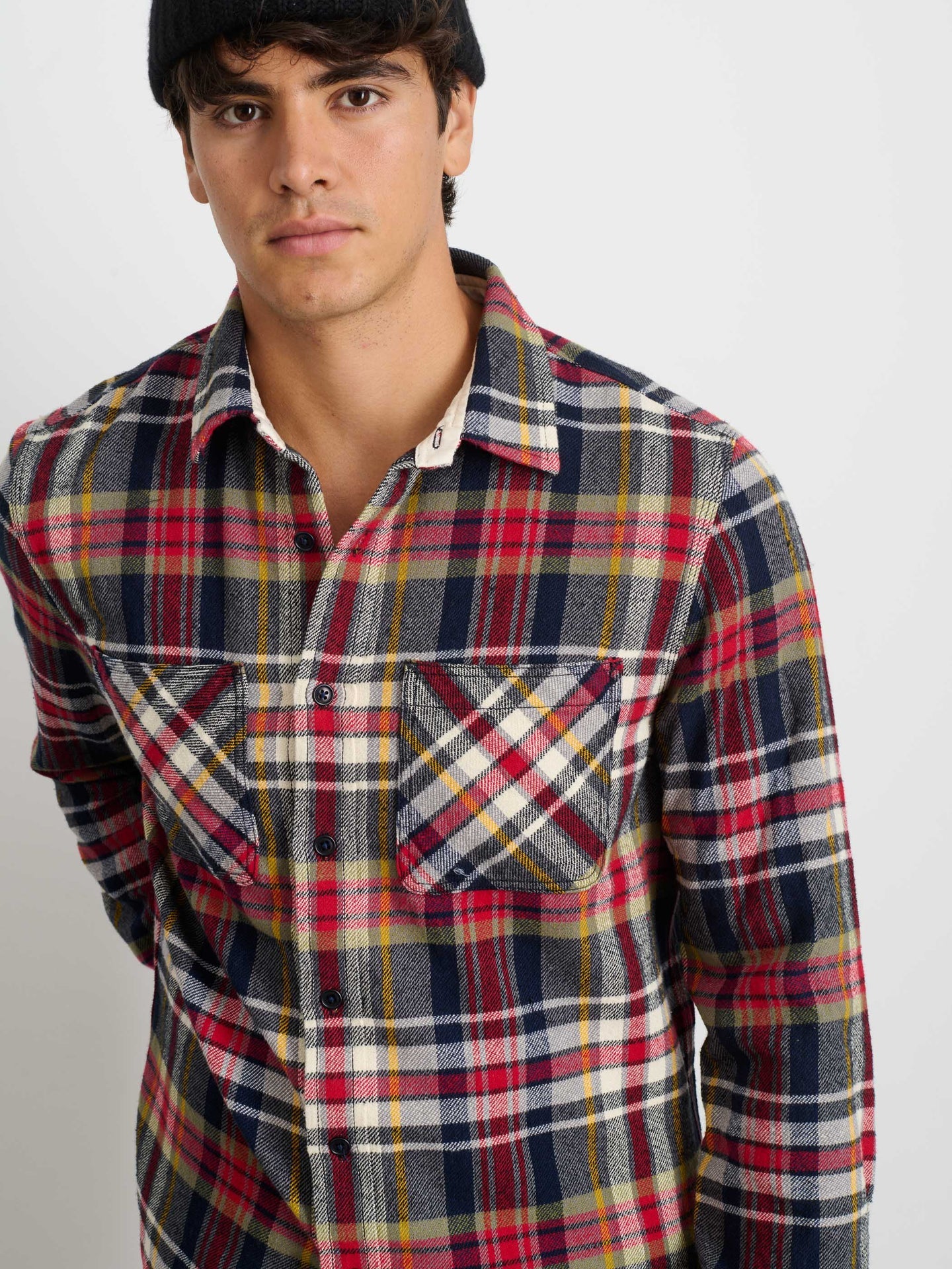 Chore Shirt in Red/Navy Plaid