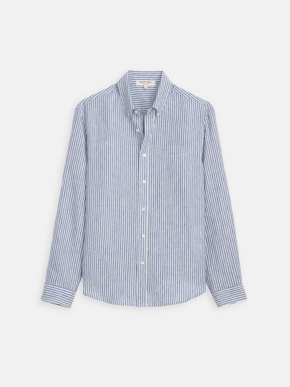 Mill Dress Shirt in Linen Stripe - Blue / White