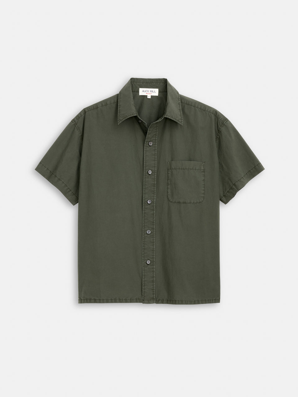 Franklin Short Sleeve Shirt In Paper Poplin - Flight Green