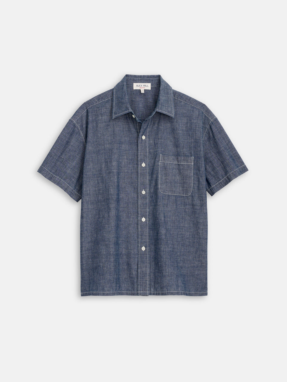 Franklin Short Sleeve Shirt in Chambray - Medium Wash