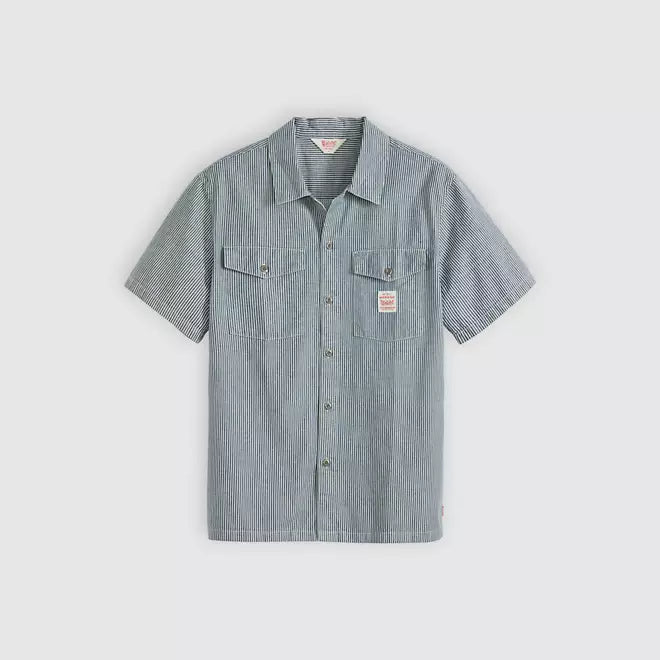 Short Sleeve Worker Shirt - Washington Stripe II