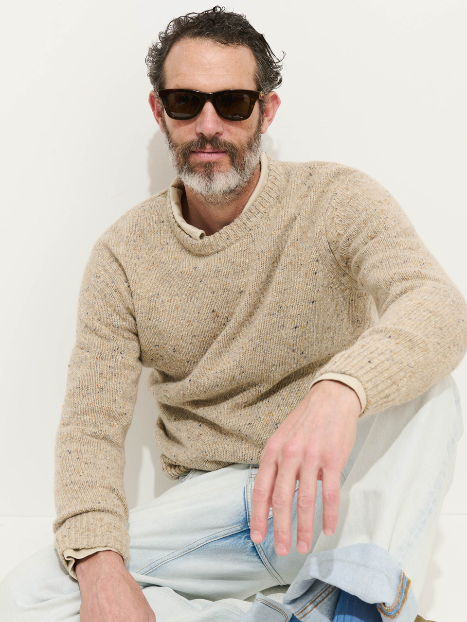 Donegal Crew Neck Sweater - Oatmeal