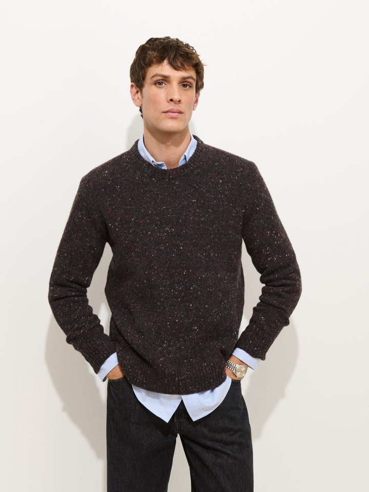 Donegal Crew Neck Sweater - Pinot Noir