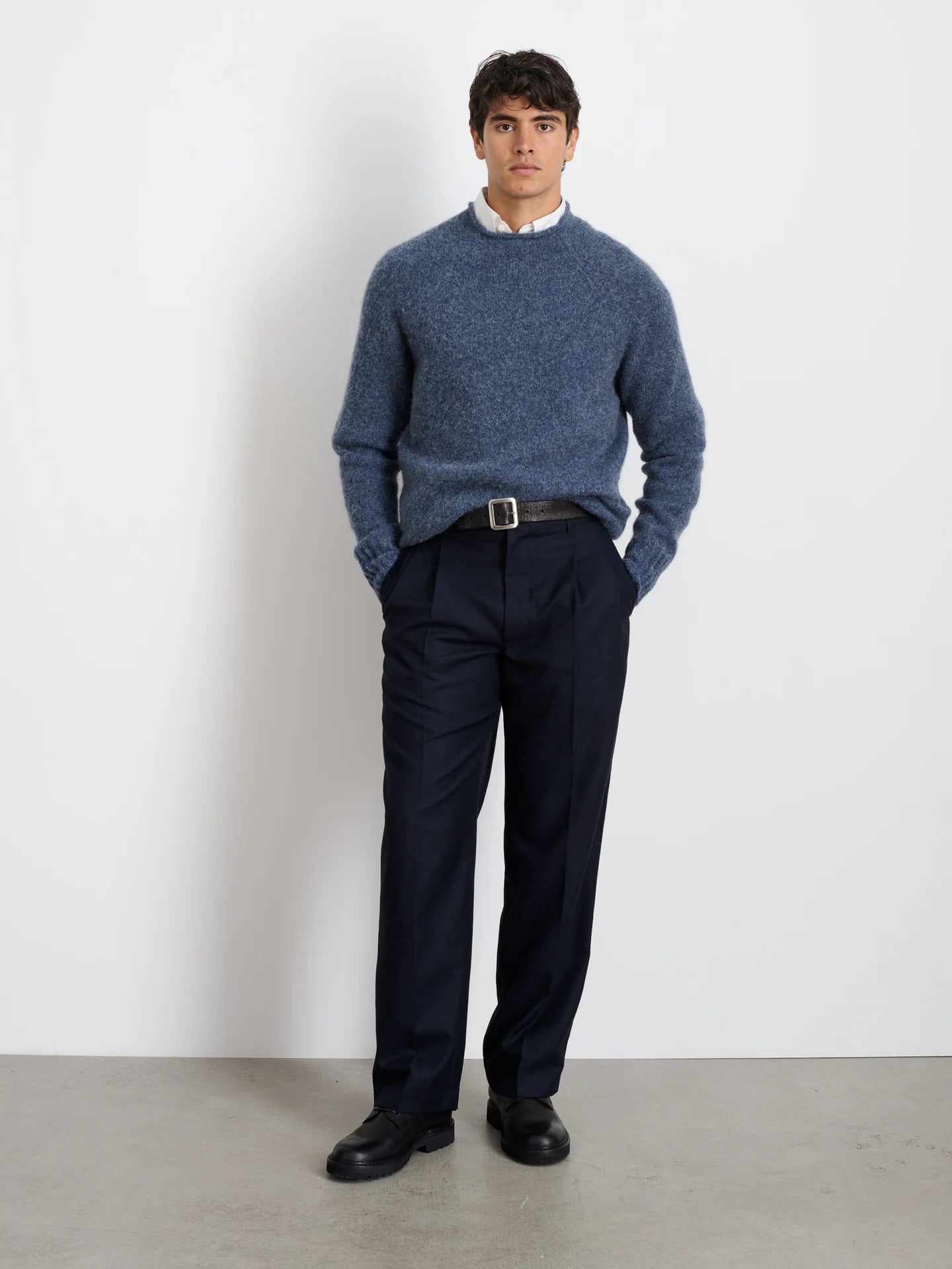 Alex Rollneck Sweater in Alpaca- Heather Storm