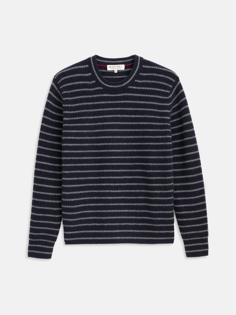 Jordan Striped Sweater in Cashmere - Navy/Heather Grey