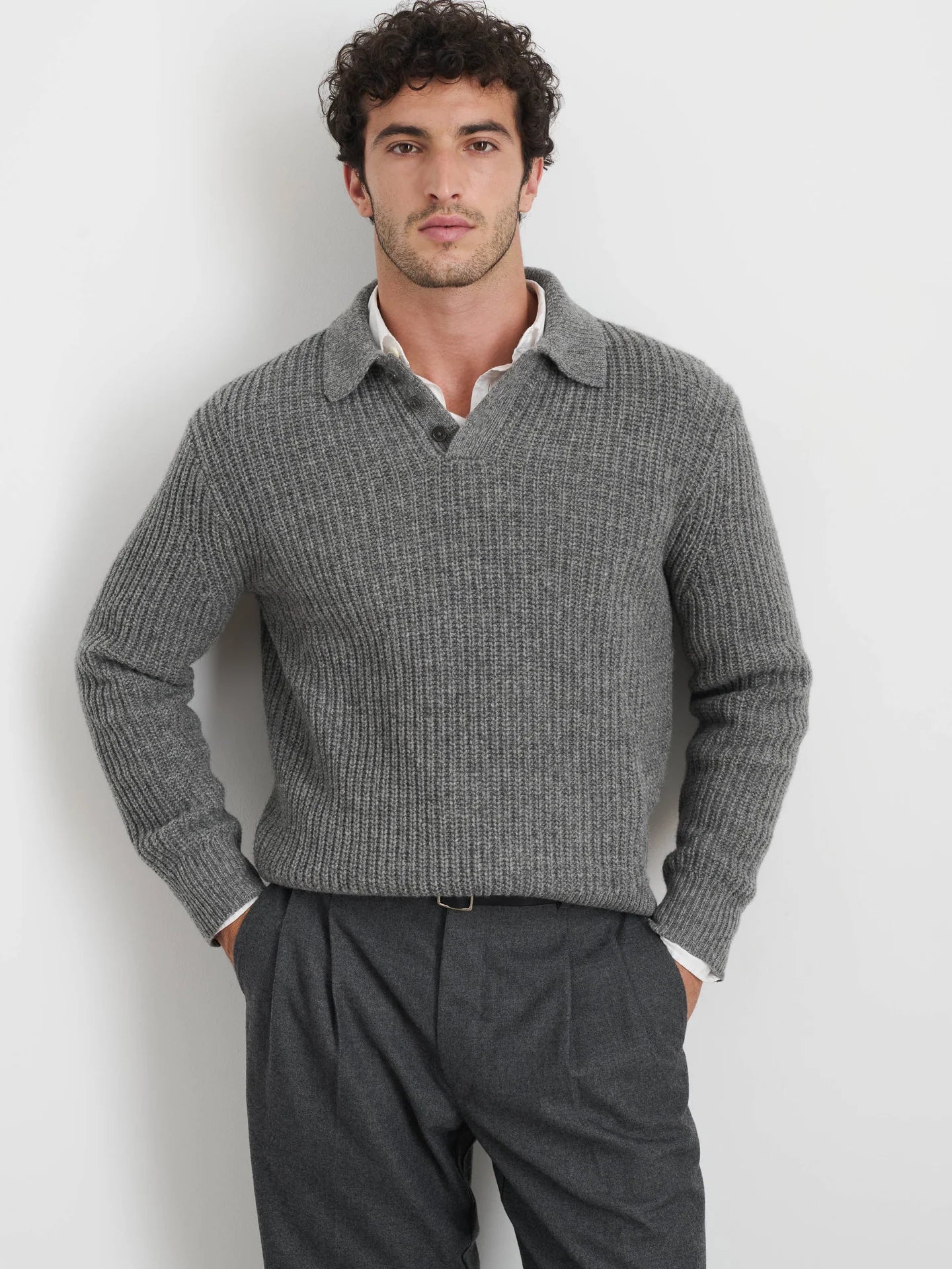 Carl Polo Sweater in Chunk Wool