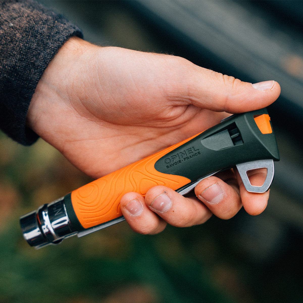 No. 12 Outdoor Explore Folding Knife With Tick Remover - Orange