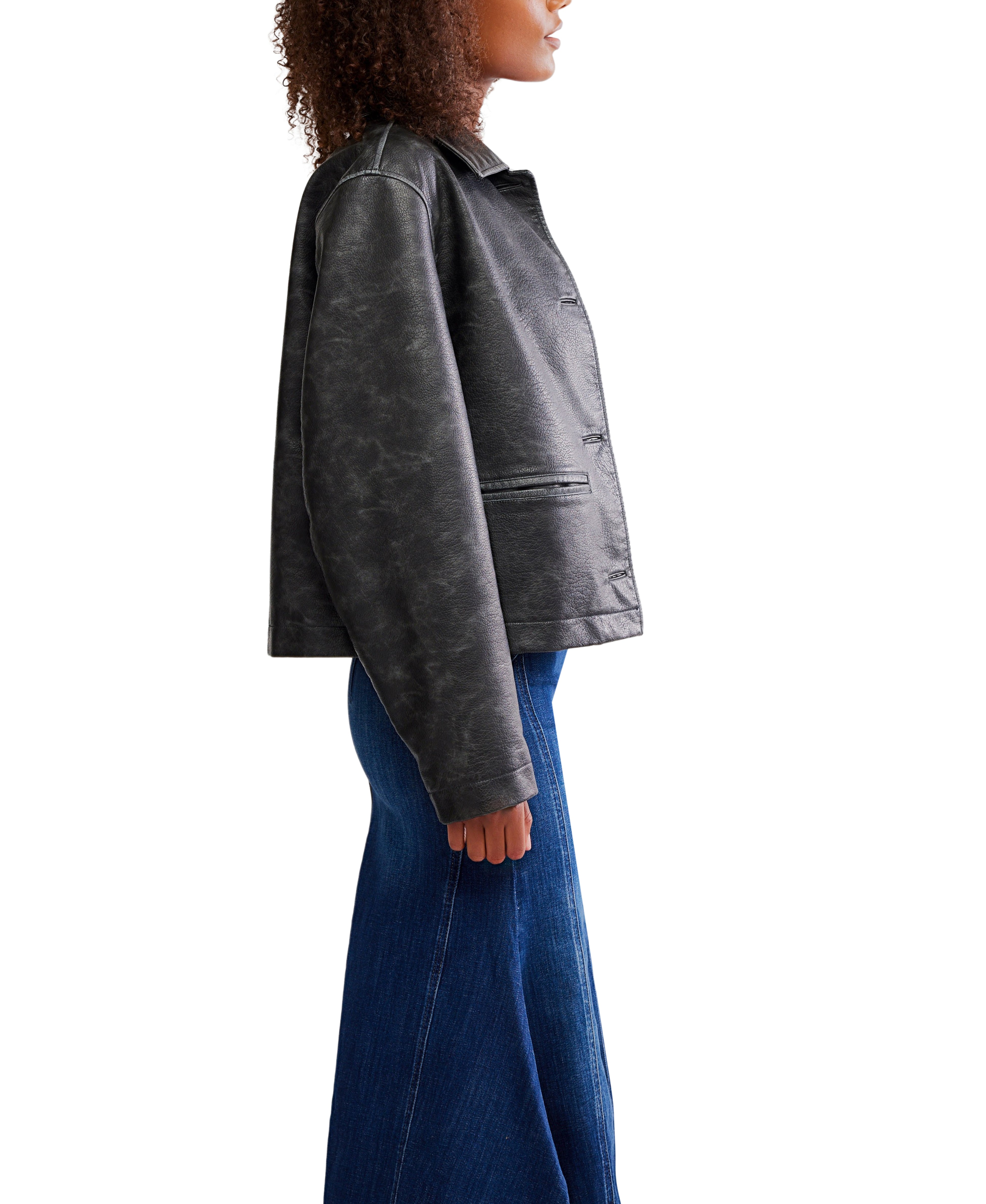 Hera Vegan Leather Jacket - Black