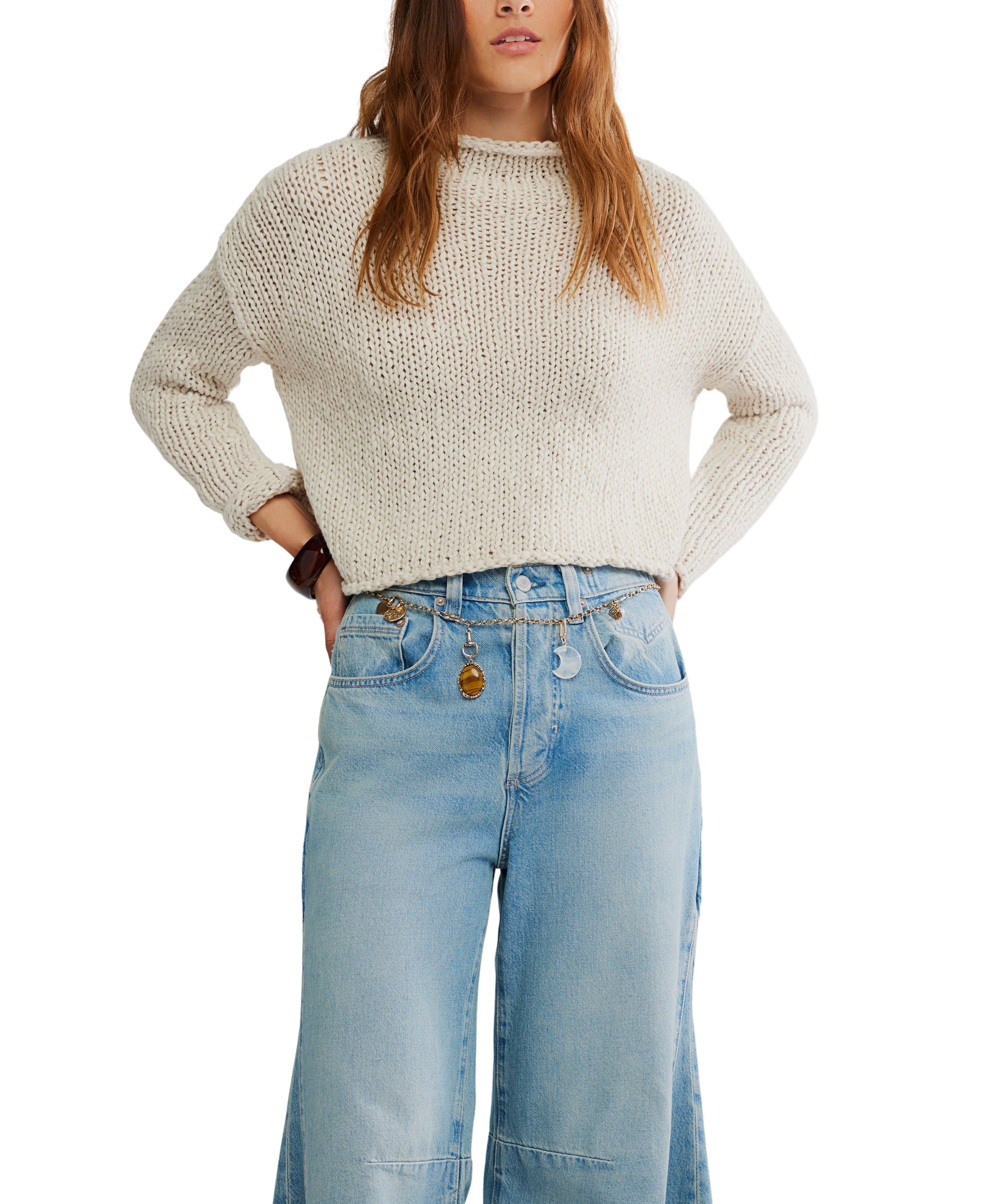 Opal Roll Neck Sweater in Tea