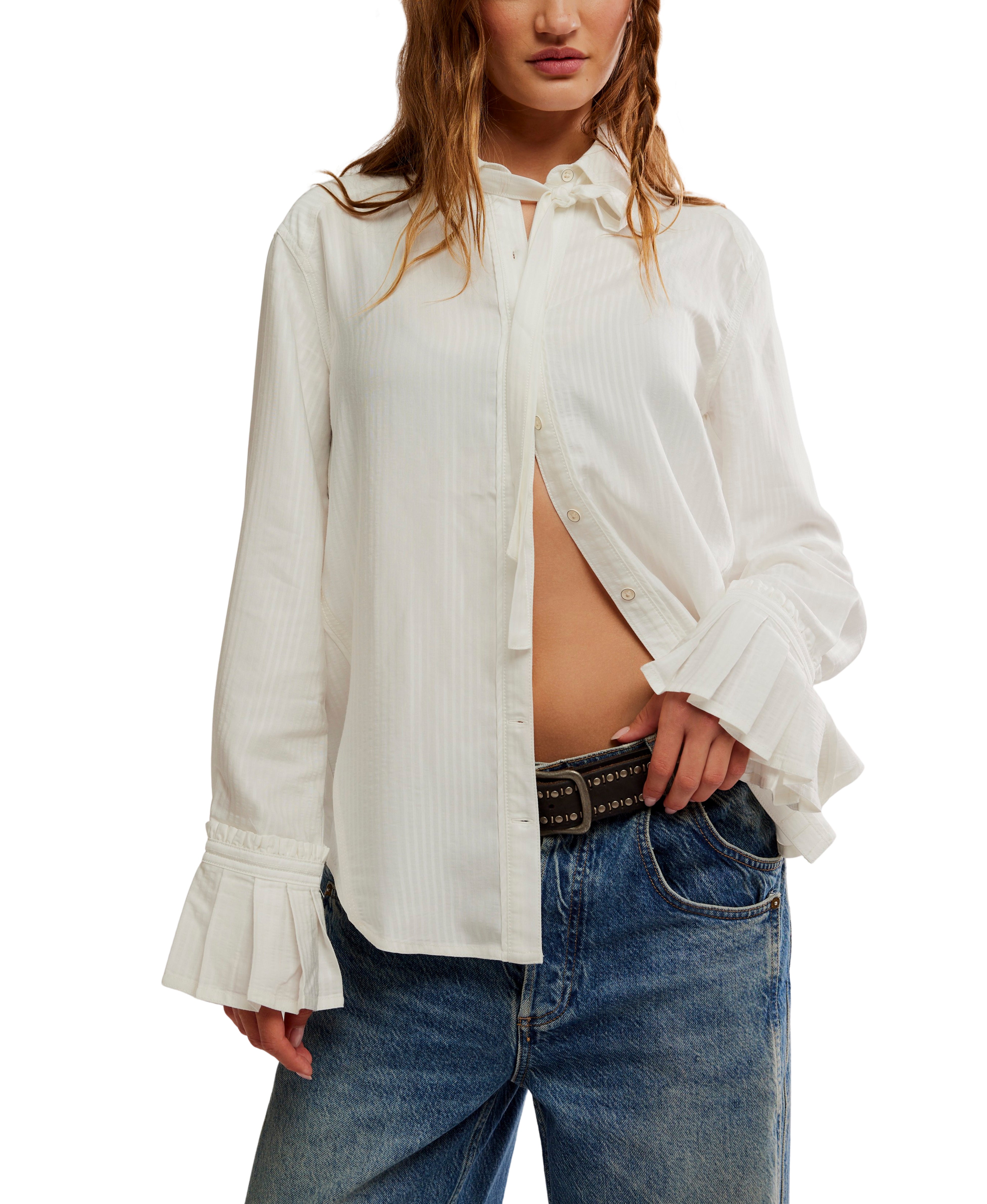 Mary Lou Silky Shirt in Clean Ivory