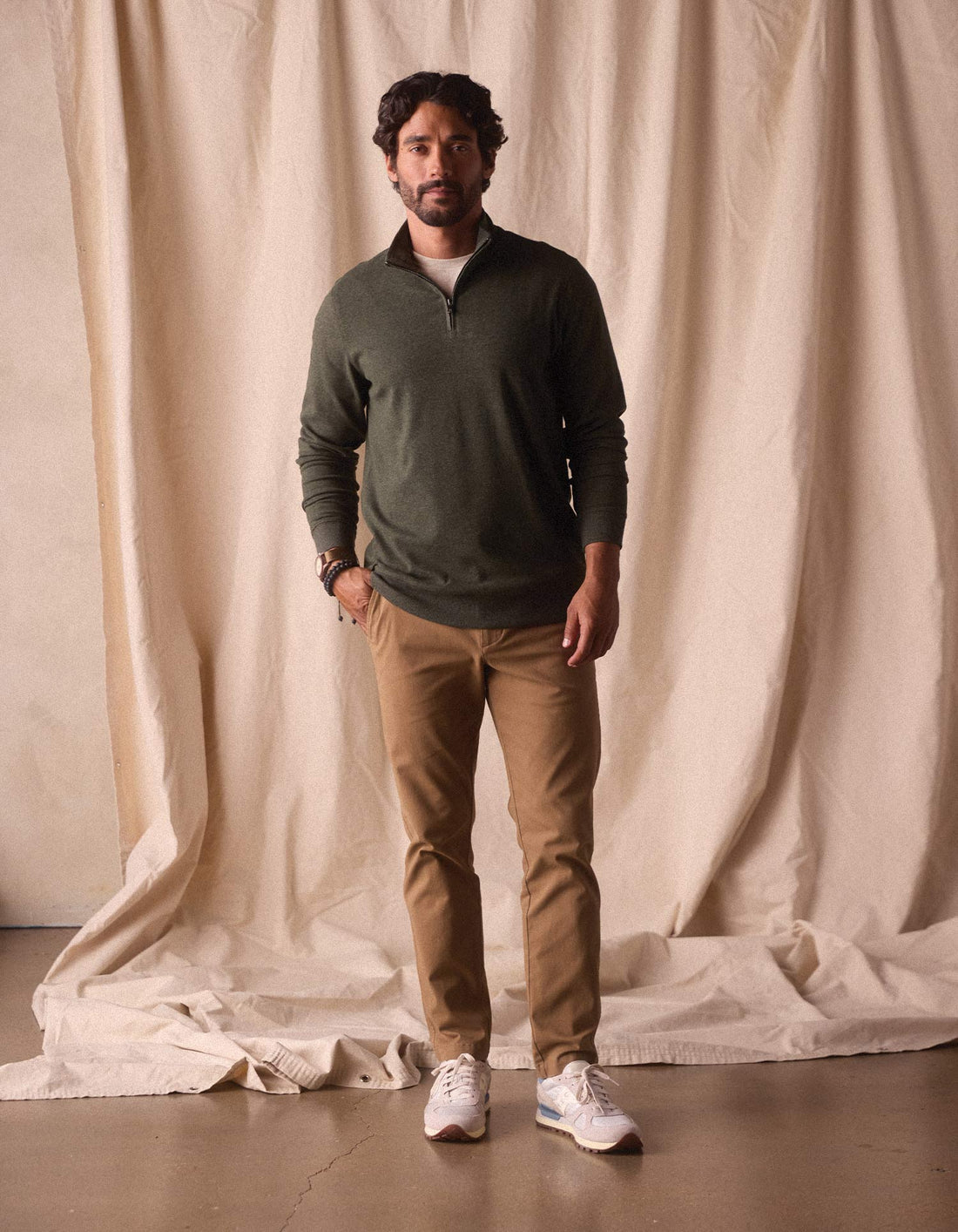 Puremeso Weekend Quarter Zip - Olive
