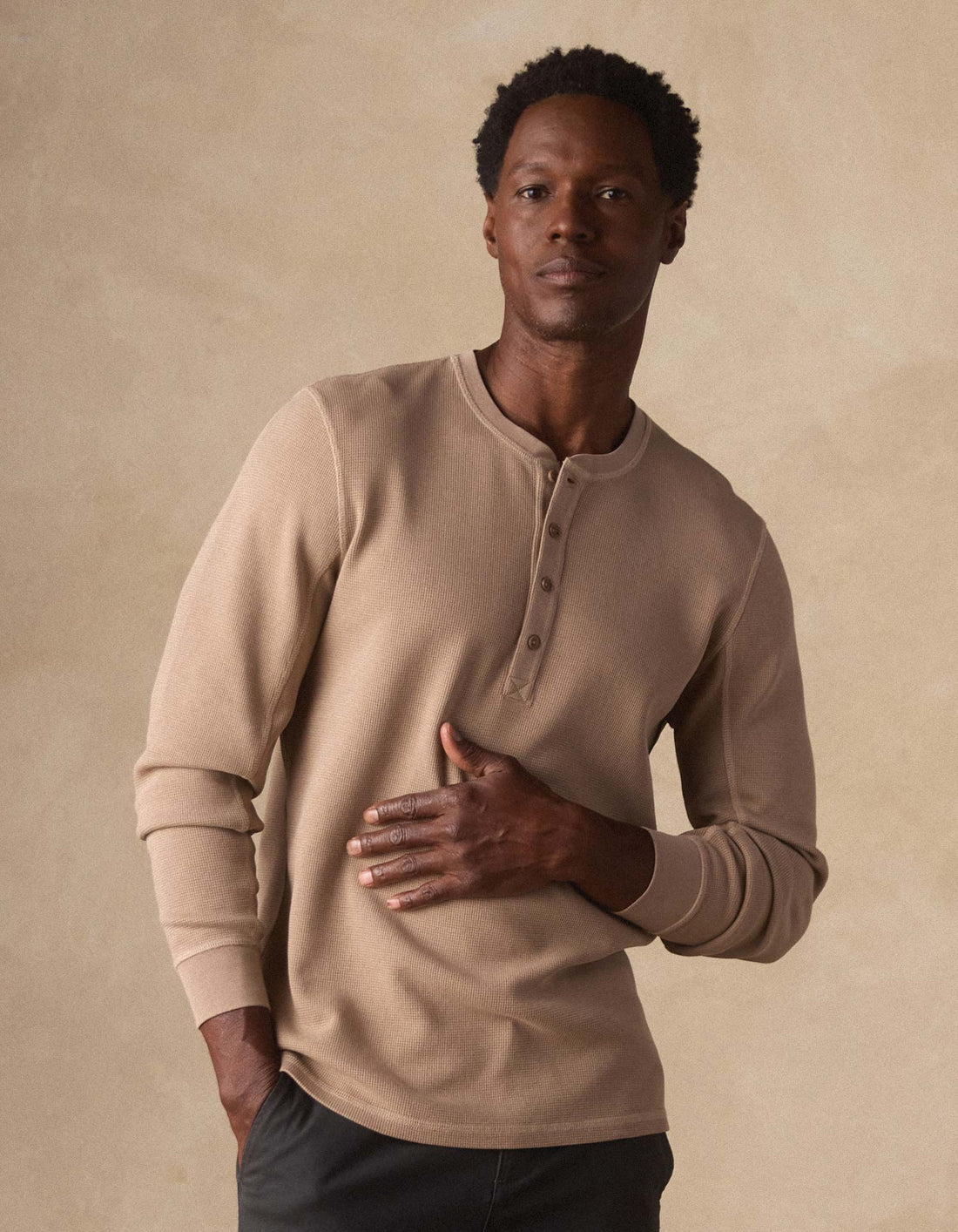 Vintage Thermal Mountain Henley - Mink