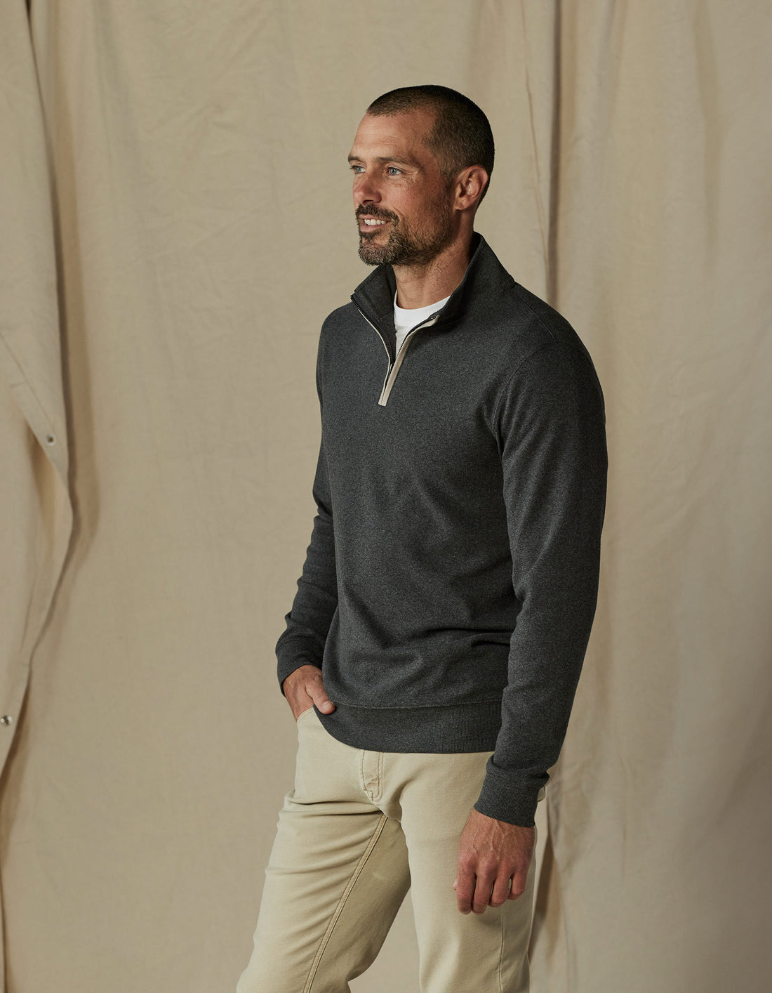 Puremeso Weekend Quarter Zip - Charcoal