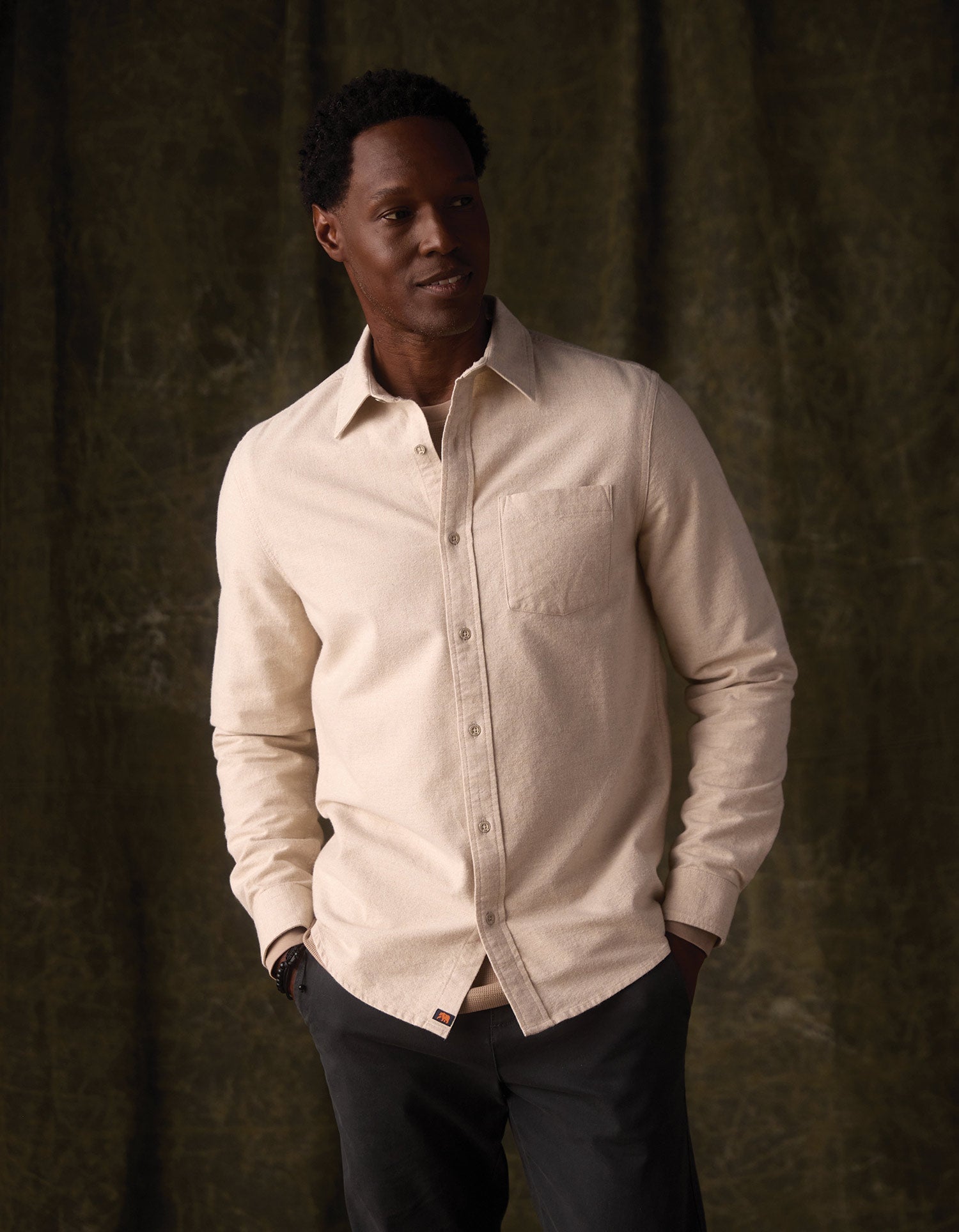 Fairbanks Brushed Chamois Button Up - Fossil