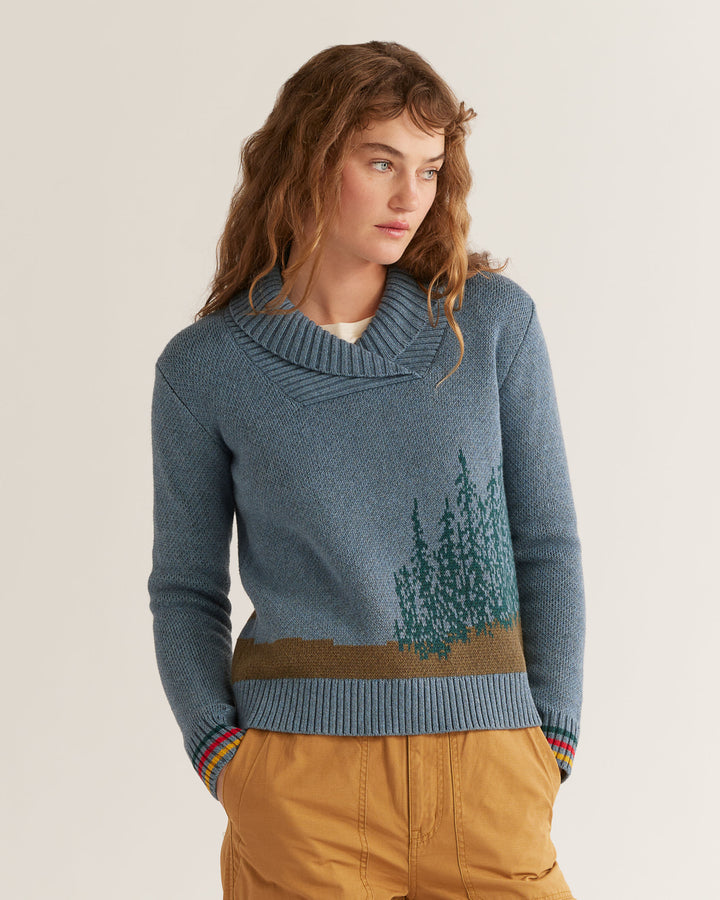 Silver Creek Pullover in Shale Blue Mix