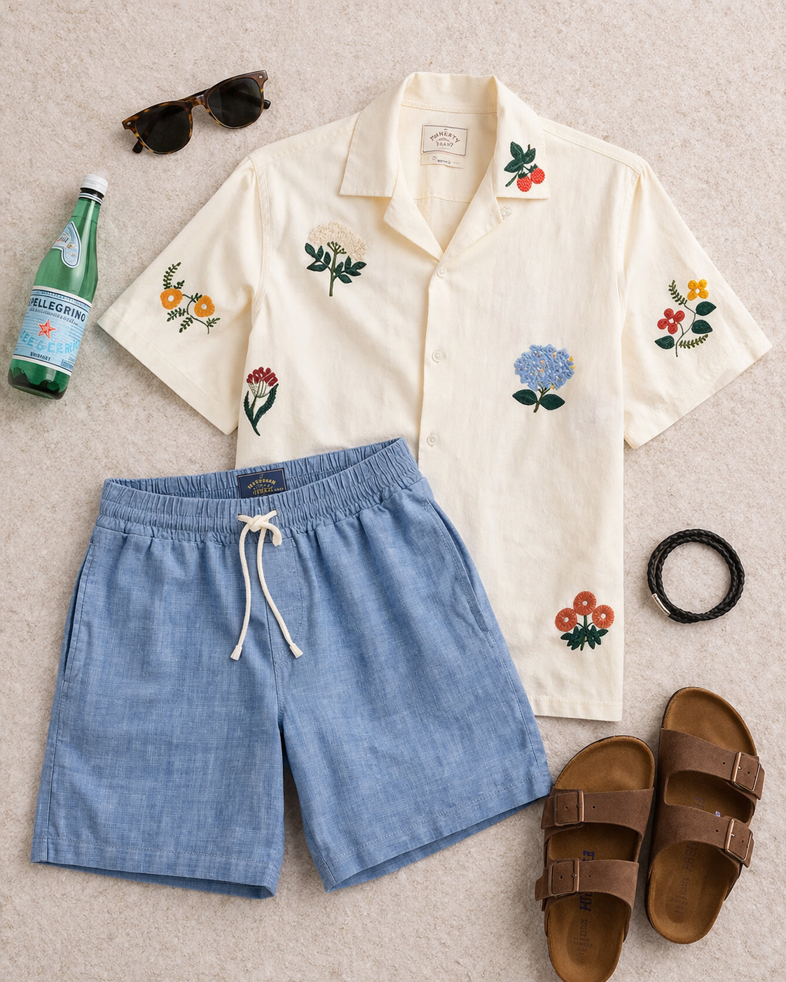 Embroidery Flowers Short Sleeve Shirt