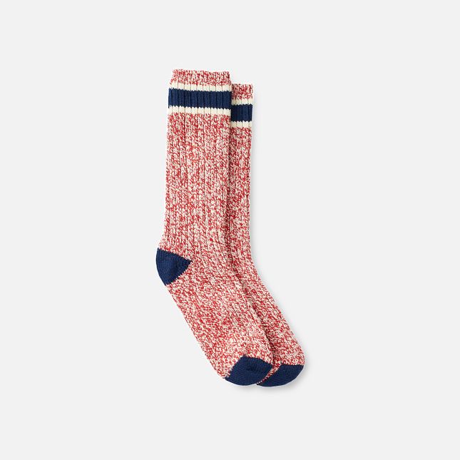 Ragg Wool Stripe Sock - Red/Navy