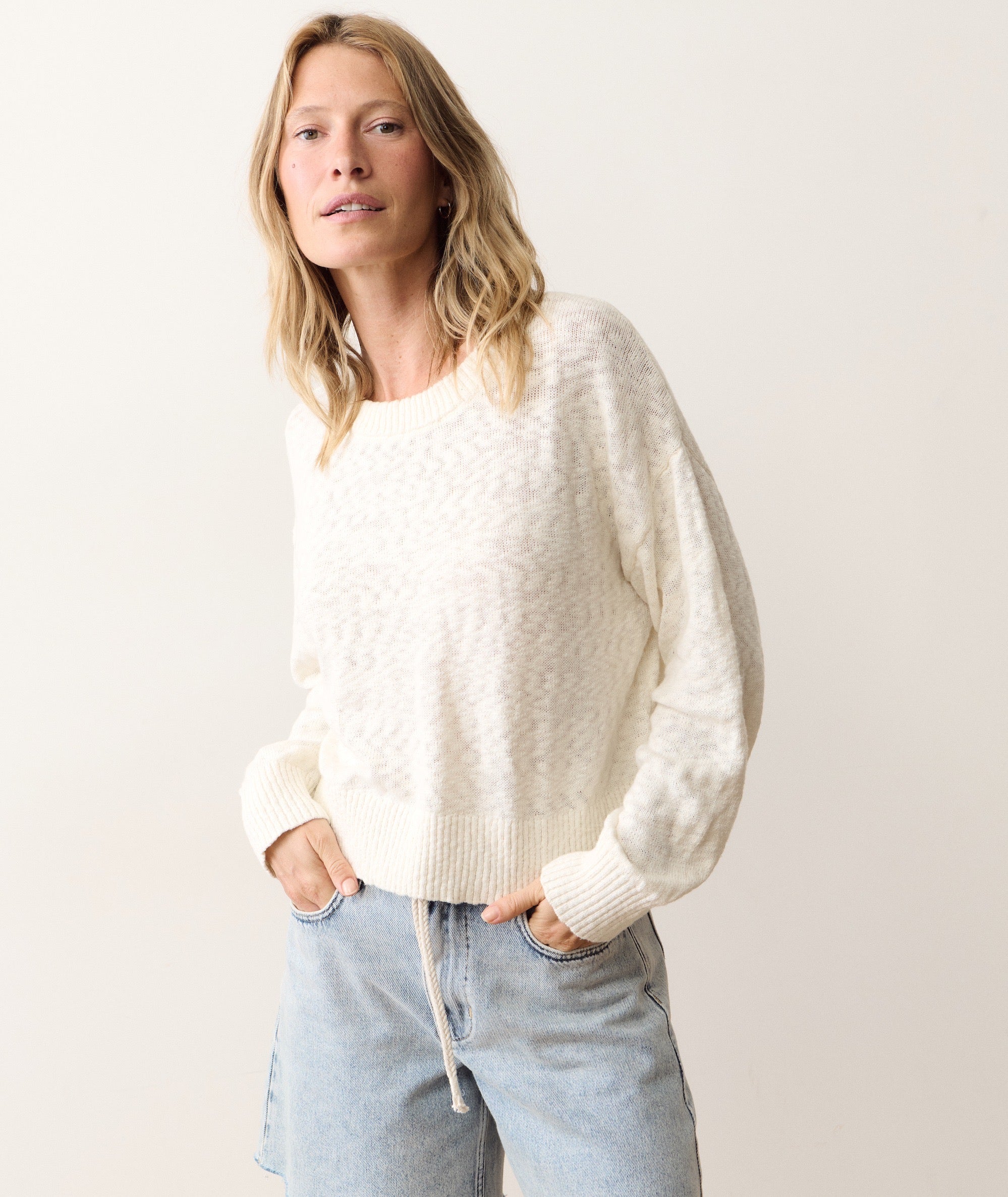 Seabreeze Crewneck Sweater - Antique White