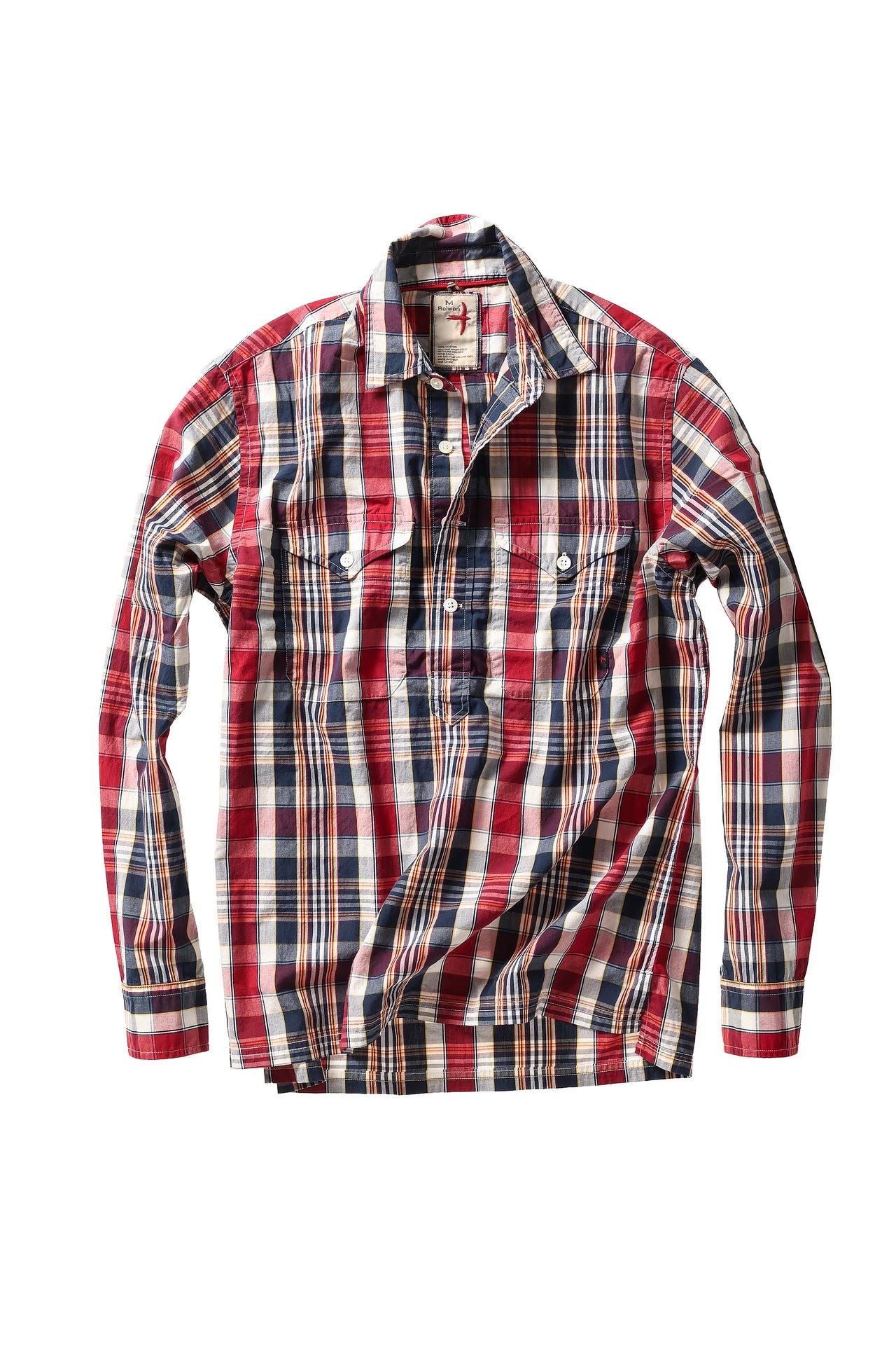 Exploded Popover - Navy / Burgundy Madras