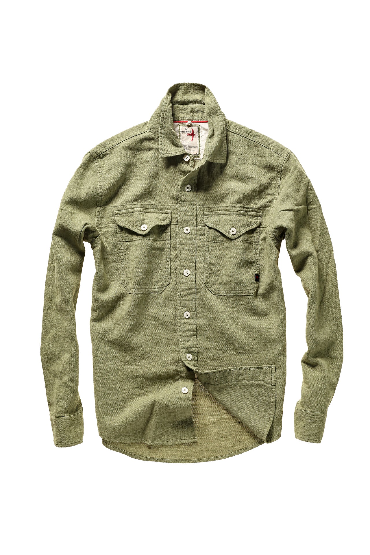 Slub Linen Workshirt - Light Olive
