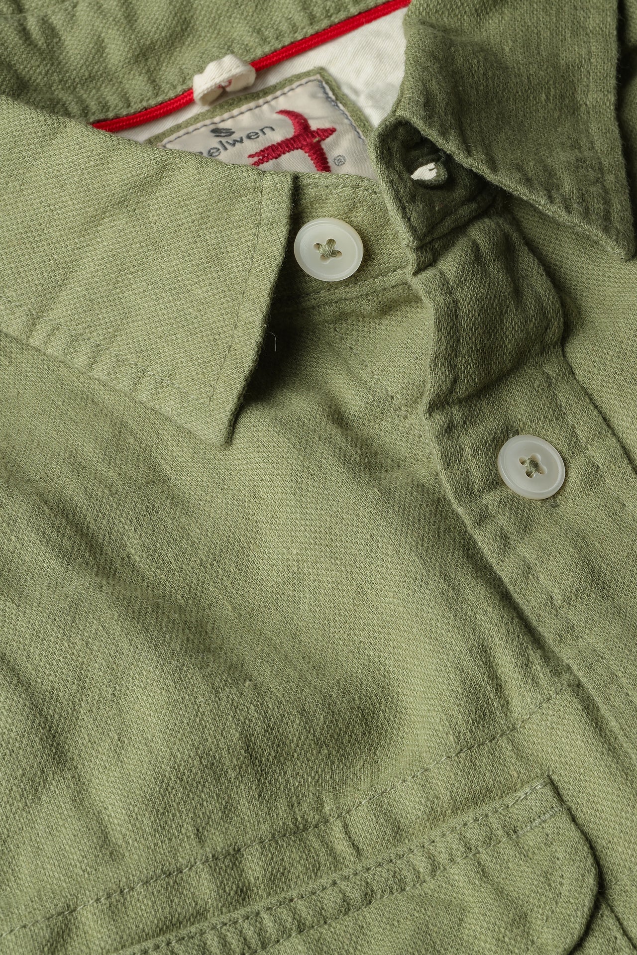 Slub Linen Workshirt - Light Olive