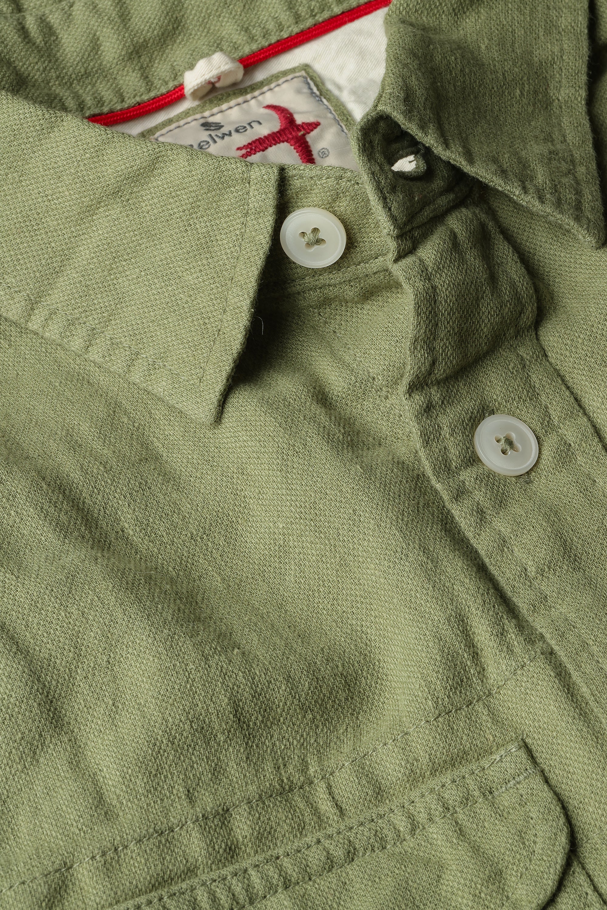 Slub Linen Workshirt - Light Olive