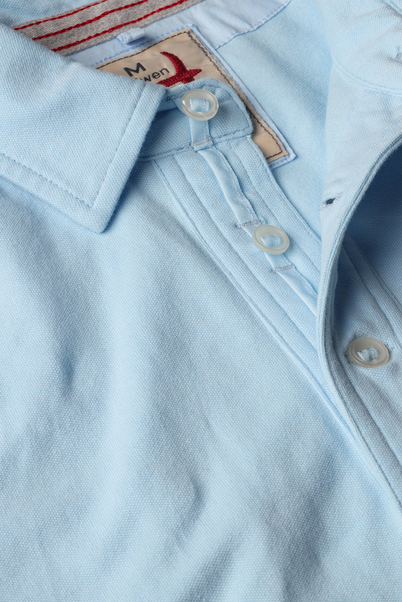 Pique Slot Polo - Cloud Blue