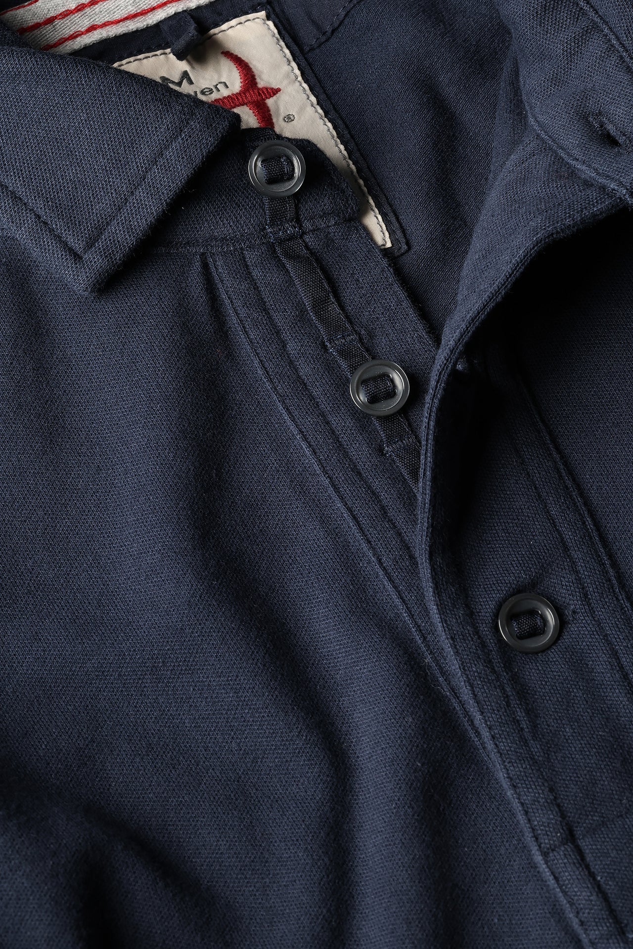 Pique Slot Polo - Navy