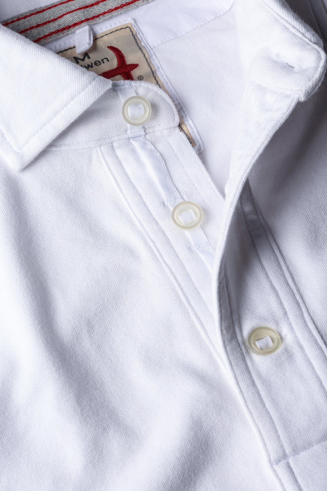 Pique Slot Polo - White