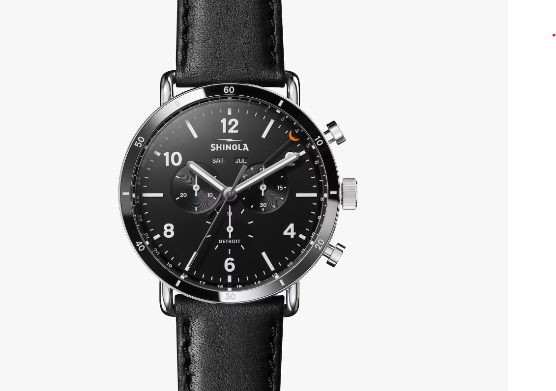 Canfield Sport 45mm, Black Leather Strap