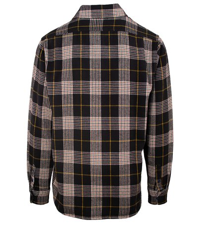 Plaid Cotton Flannel Shirt - Brown/Gold