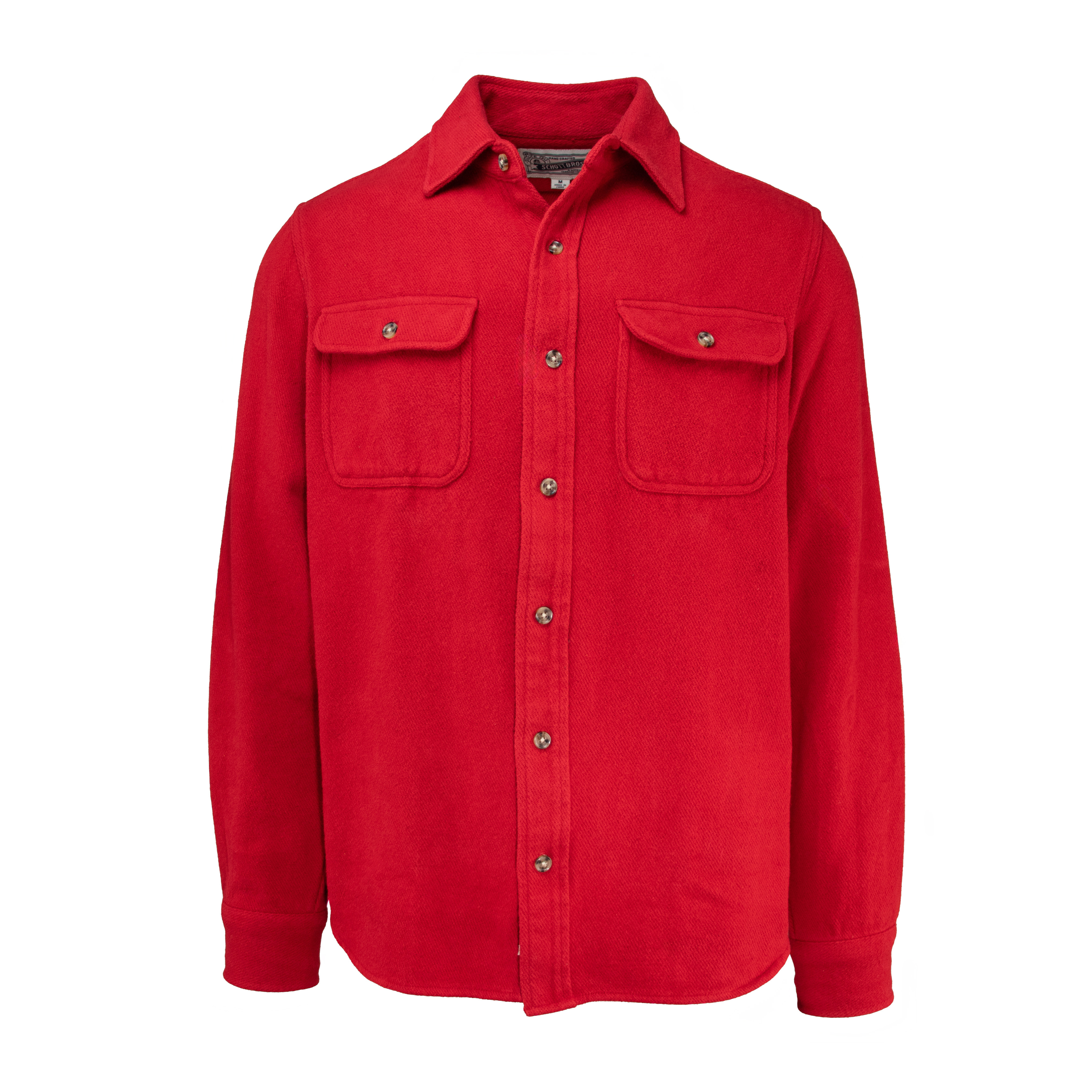 Heavyweight Cotton Flannel Shirt - Red