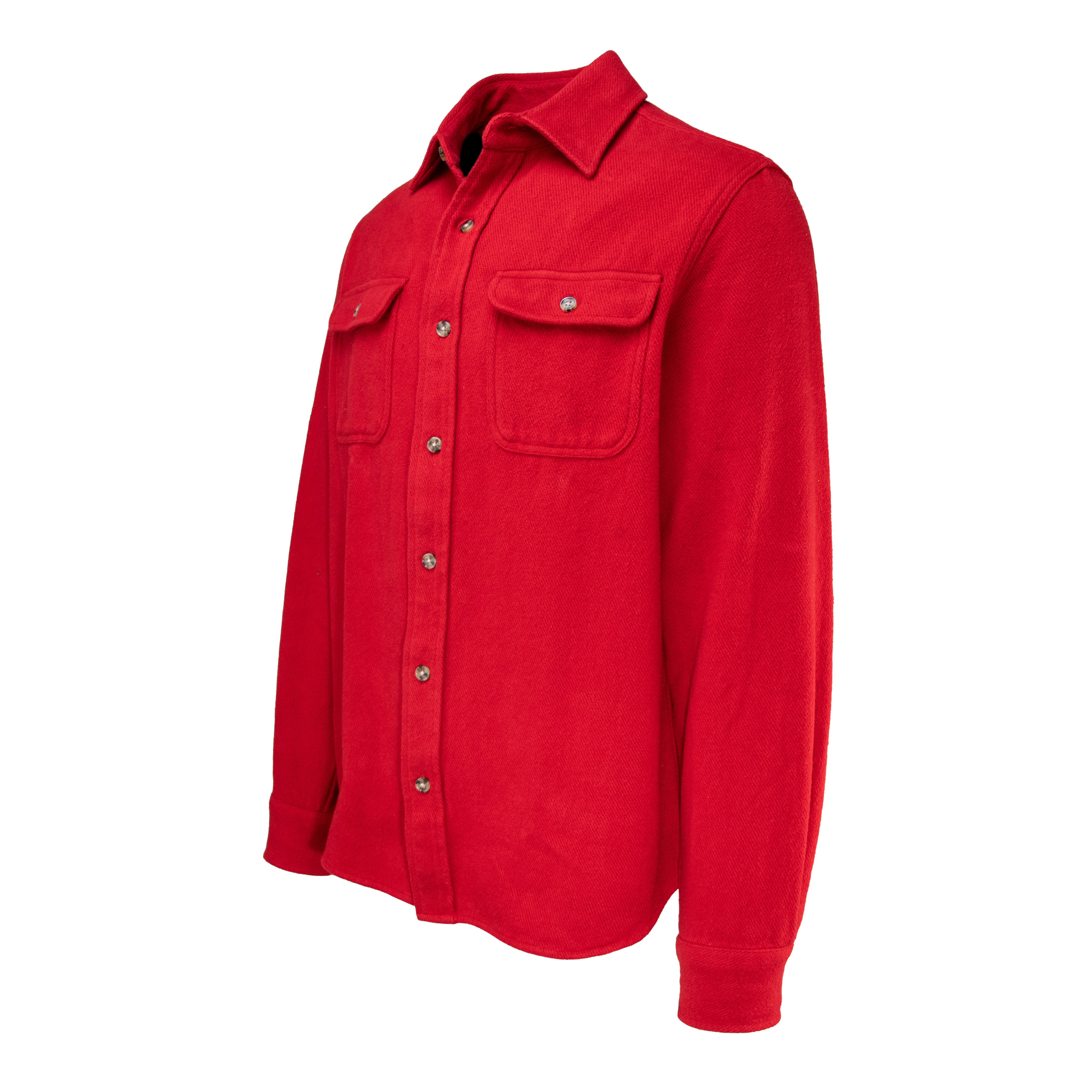 Heavyweight Cotton Flannel Shirt - Red