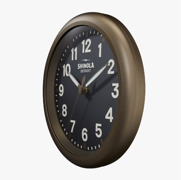 14'' Runwell Wall Clock- Bronze/Black