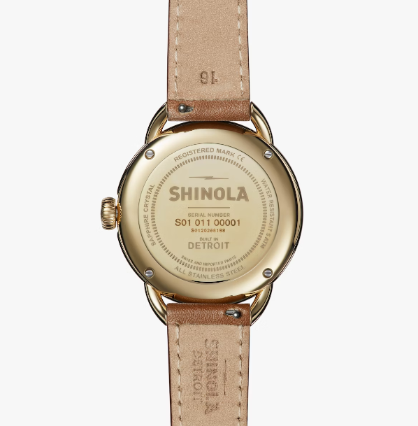 Runabout Sub Second 36mm, Tan Leather Strap- Lightsilver