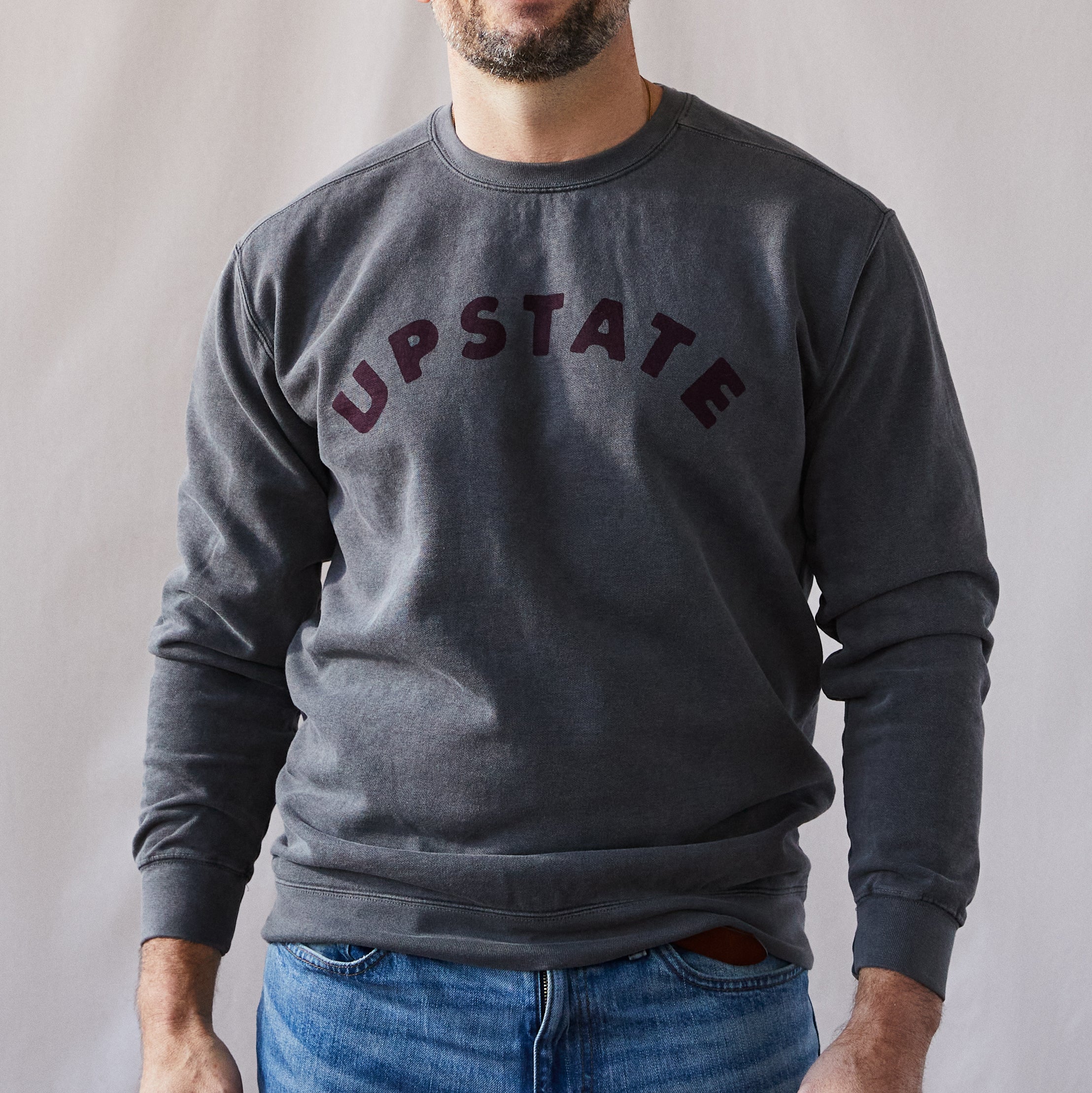 Upstate Arch Crewneck: Pepper