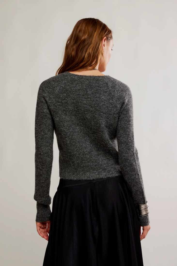 School Girl Cardi in Charcoal Heather