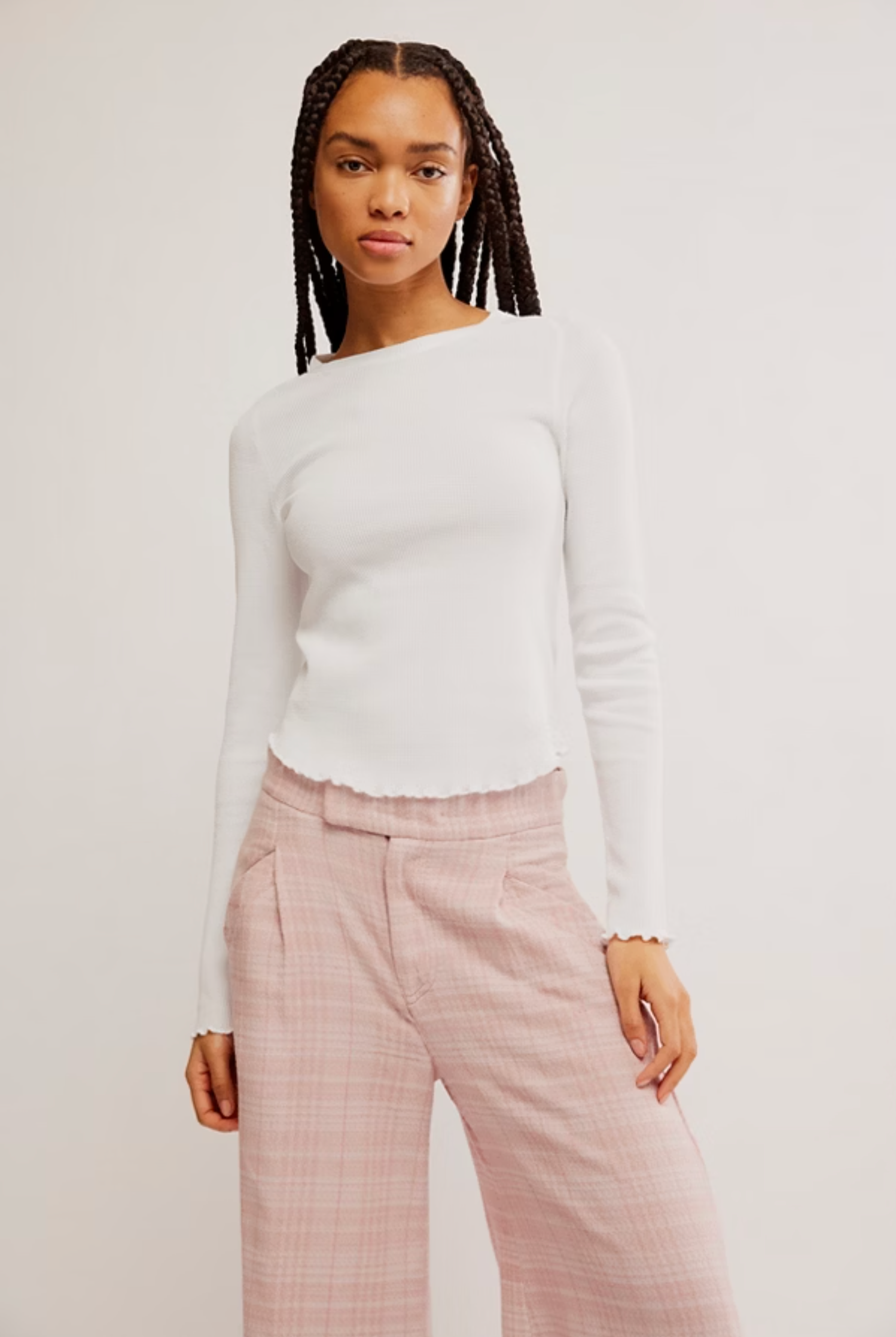 Easy Does It Long Sleeve Tee in White