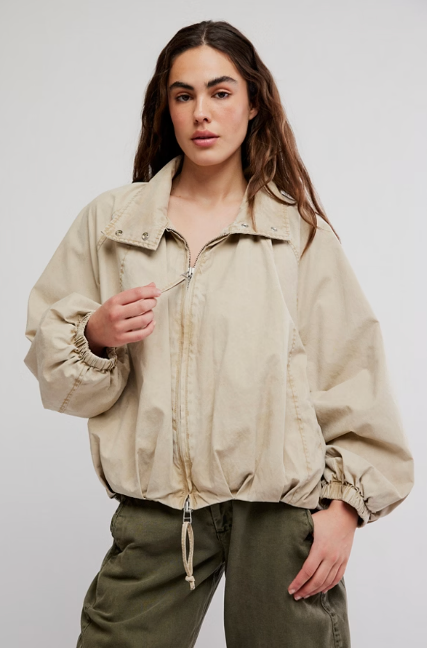 Chelsea  Funnel Neck Jacket in Oatmeal
