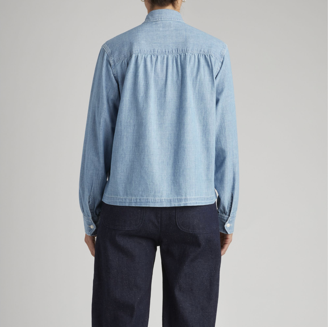 Blue Tab Coral Long Sleeve Shirt - Chambray Coral Club