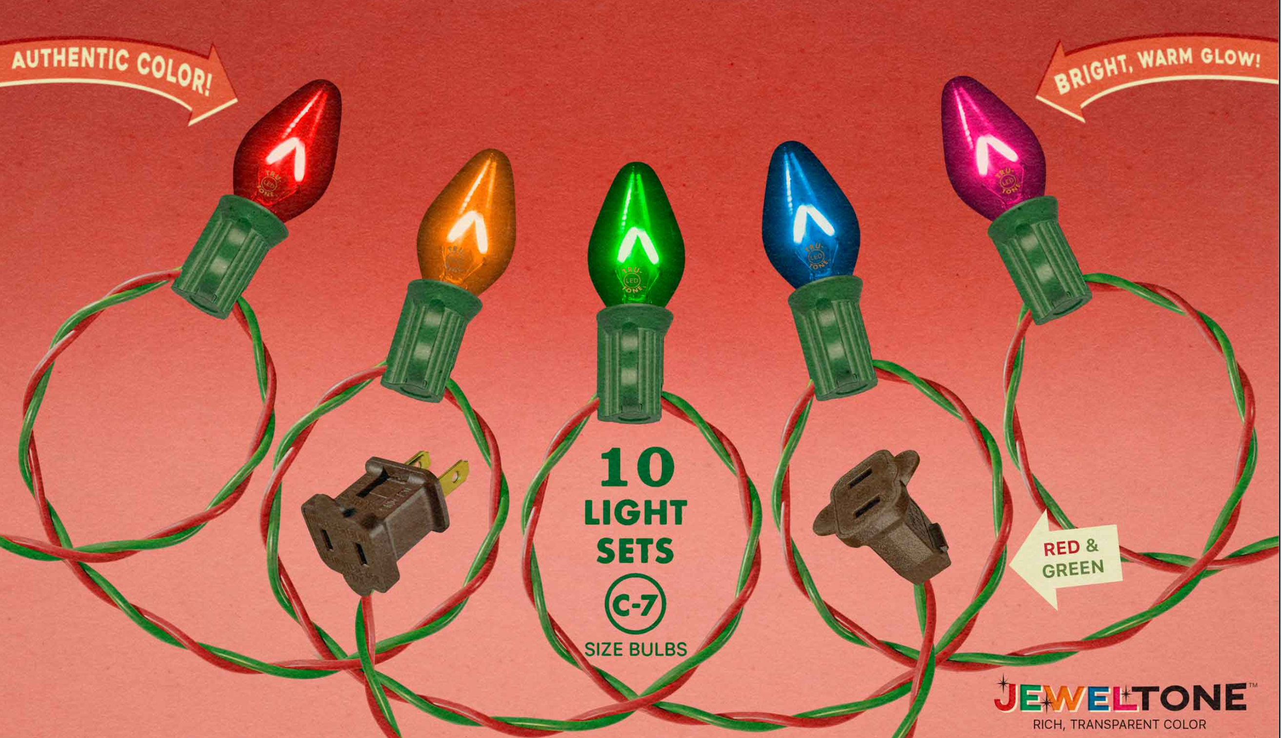 Tru-Tone Lights - 10 Light Set of Vintage Ceramic Style Lights