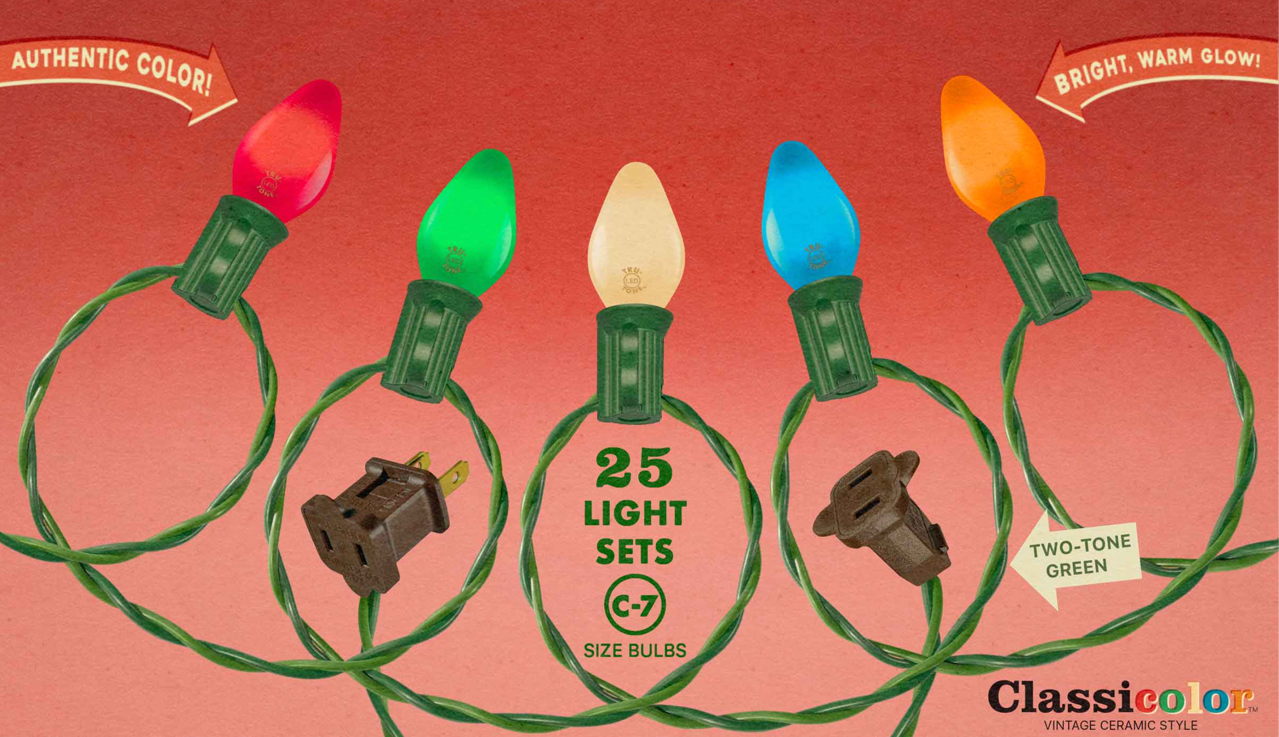 Tru-Tone Lights - 25 Light Set of Vintage Ceramic Style Lights