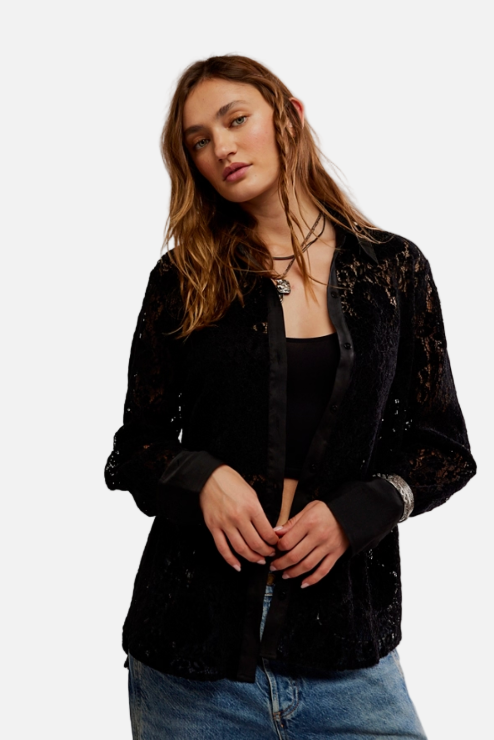 Faith Buttondown in Black